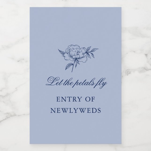 Minimalist Sketched Wedding Flower Petals Toss  Food Label (Single Label)