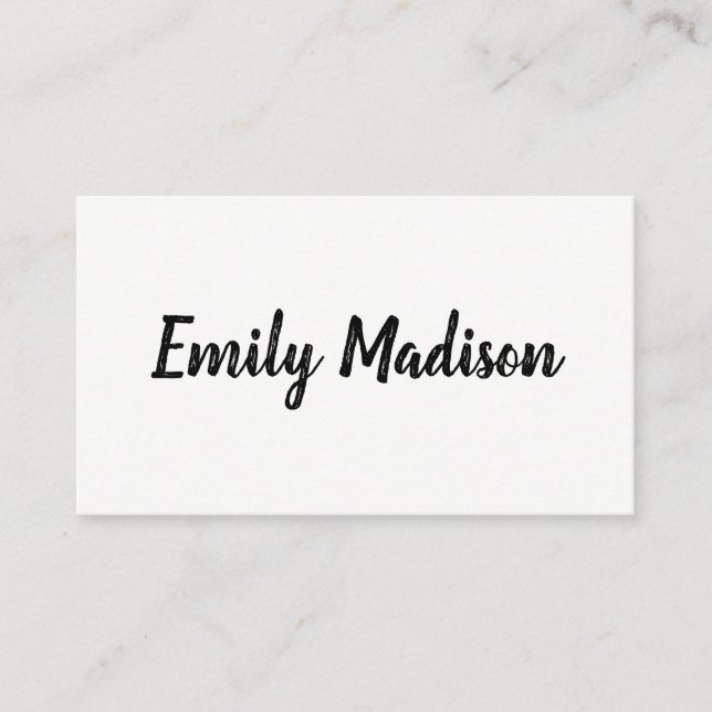 Minimalist / Sketchy Handwritten Business Card (Front)