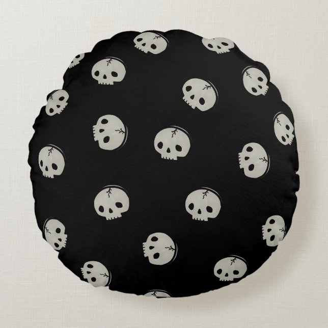  Minimalist Skull Pattern Aesthetic Phone case Round Cushion (Front)