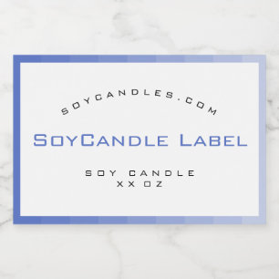 Minimalist Sky Blue Colour Gradient Simple Candle Food Label