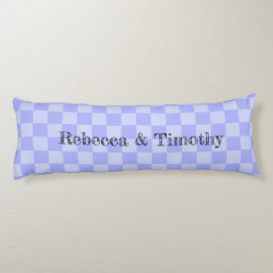 Minimalist Sky Blue Pattern Custom Text Body Cushion