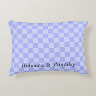 Minimalist Sky Blue Pattern Custom Text Decorative Cushion