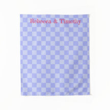 Minimalist Sky Blue Pattern Custom Text Tapestry