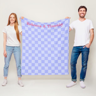 Minimalist Sky Blue Pattern Custom Text Tapestry Fleece Blanket