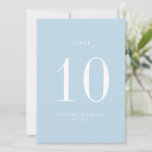 Minimalist Sky Blue Wedding Table Number Card<br><div class="desc">Modern Minimalist Sky Blue,  wedding table number card. Please note that table number cards must be numbered and added to your cart individually.</div>