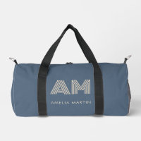 Minimalist Slate Blue and Sand Beige Monogram