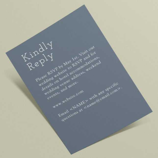 Minimalist Slate Grey Wedding RSVP Card (Creator Uploaded)