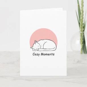 Minimalist Sleeping Cat Zen Greeting Card