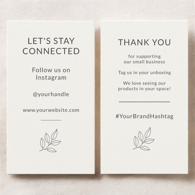 Minimalist Small Business Let's Stay Connected Business Card (Creator Uploaded)