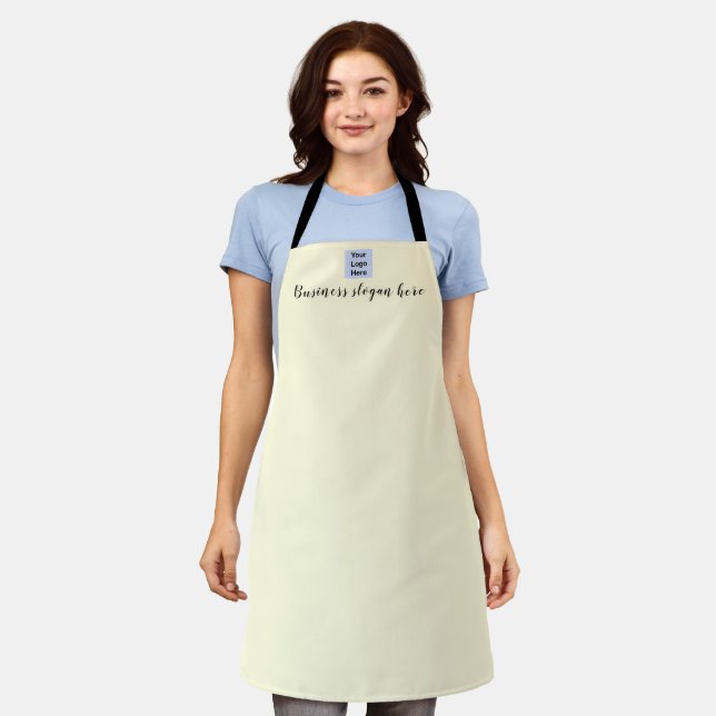 Minimalist Small Business Logo Branding Employee Apron (Worn)