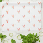 Minimalist Small Red Lobster Pattern   Tea Towel<br><div class="desc">Minimalistic modern trendy little lobsters pattern. Lobster-themed interior design home decor. Tiny algae ocean forest lobster pattern from the coral reef.</div>