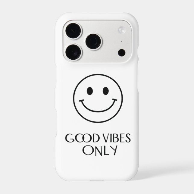 Minimalist Smiley Face "Good Vibes Only" Phone Cas (Back)