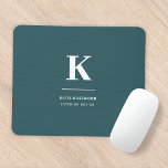 Minimalist Smoke Green Modern Large Initial Mouse Mat<br><div class="desc">A minimalist vertical design in an elegant style with a dusky green feature color and large typographic initial monogram. The text can easily be customized for a design as unique as you are!</div>