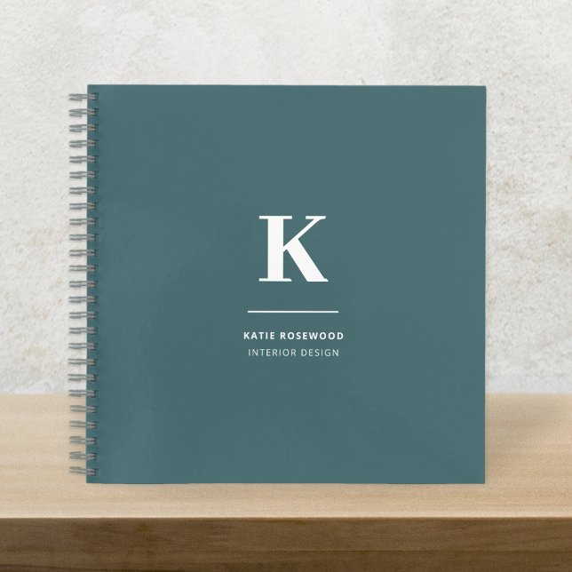 Minimalist Smoke Green Modern Large Initial Notebook (Creator Uploaded)
