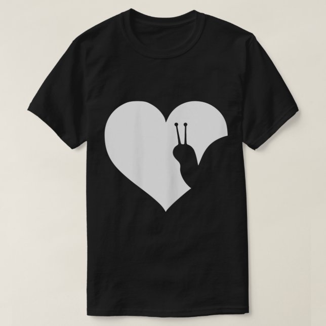 Minimalist Snail Heart Design T-Shirt (Design Front)