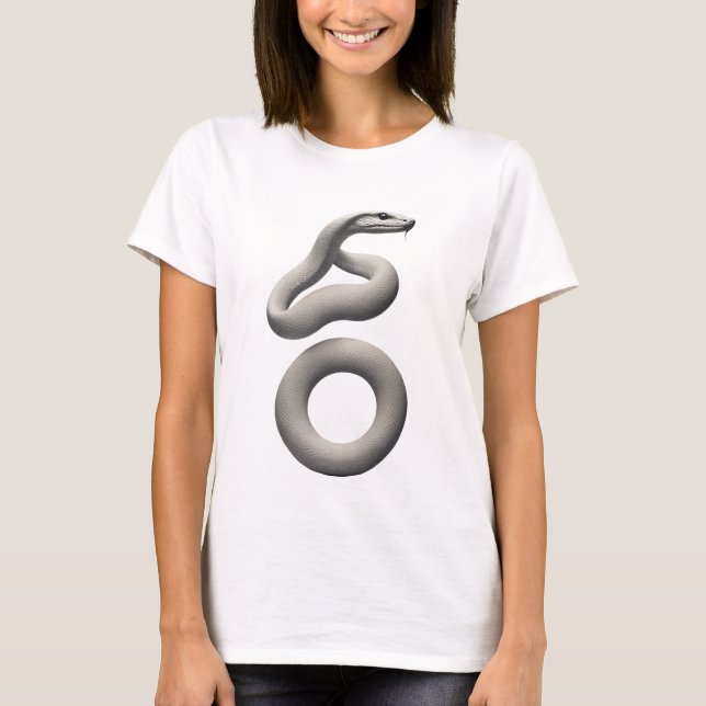 Minimalist snake illustration with sinuous curves T-Shirt (Front)