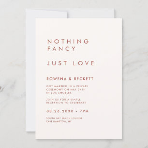Minimalist snow pink Nothing fancy Just love Invitation