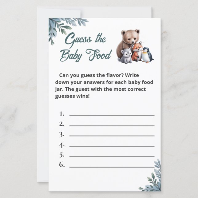 Minimalist Snowflake Baby Food Activity Card (Front)