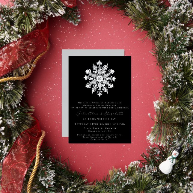 Minimalist Snowflake | Black Wedding (Insitu)