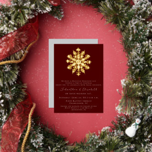 Minimalist Snowflake   Red Wedding