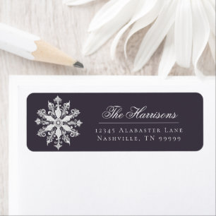 Minimalist Snowflake Wedding Address   Plum Purple