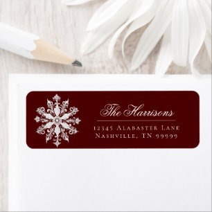 Minimalist Snowflake Wedding Address   Red
