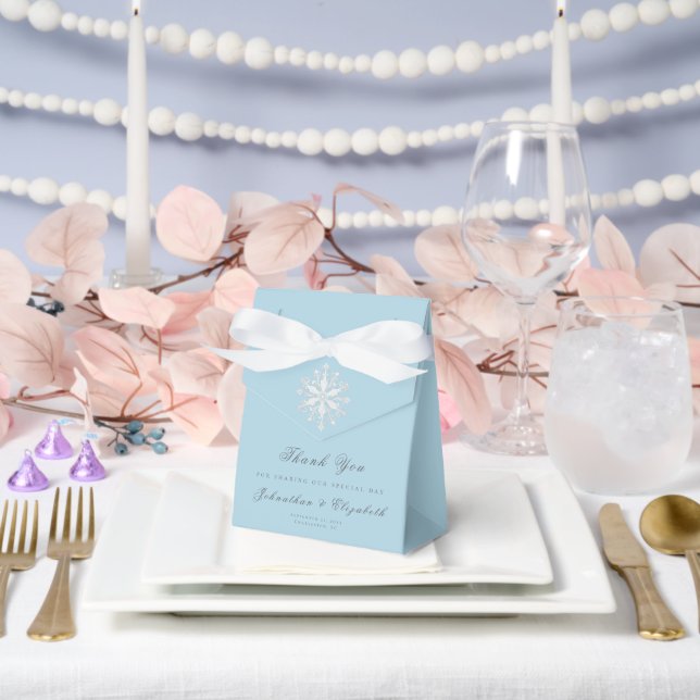 Minimalist Snowflake Wedding | Ice Blue Favour Box (Wedding)