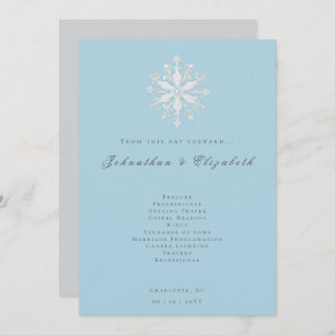 Minimalist Snowflake Wedding   Ice Blue Programme