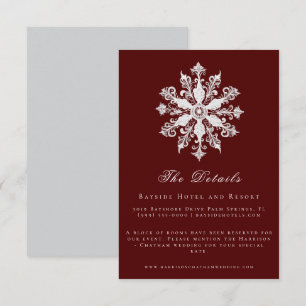Minimalist Snowflake Wedding Red Enclosure Card