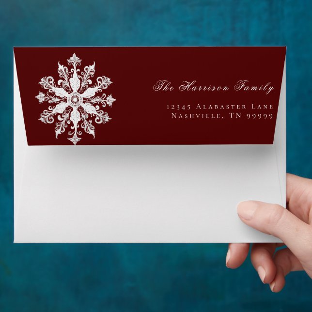 Minimalist Snowflake Wedding | Red Envelope (Hand)