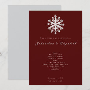 Minimalist Snowflake Wedding Red Programme