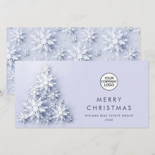 Minimalist Snowflakes Christmas Tree Greeting Holiday Card