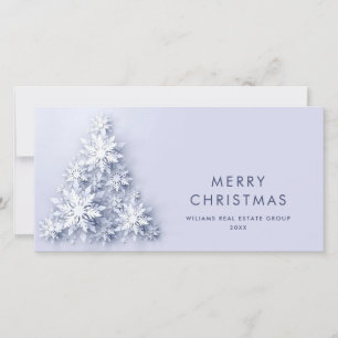 Minimalist Snowflakes Christmas Tree Greeting Holiday Card