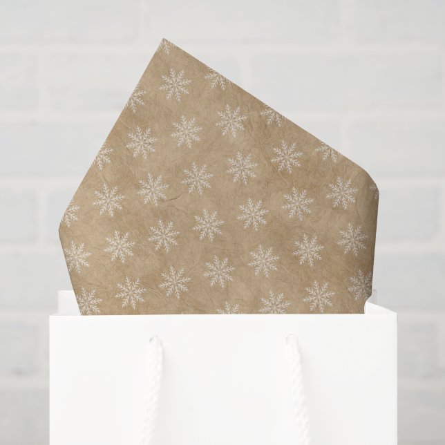 Minimalist Snowflakes Pattern Classic Kraft Tissue Paper (Gift Bag)