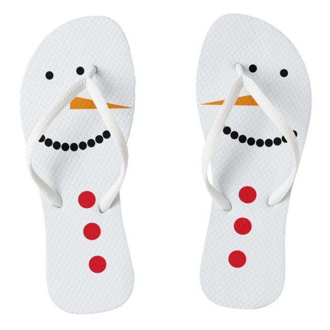 Minimalist Snowman Flip Flops (Footbed)