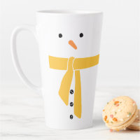 Minimalist Snowman Yellow Scarf Winter  