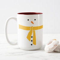 Minimalist Snowman Yellow Scarf Winter 