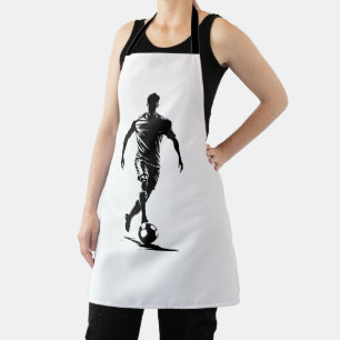 Minimalist Soccer Player Silhouette Art Apron