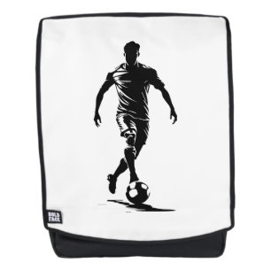 Minimalist Soccer Player Silhouette Art Backpack