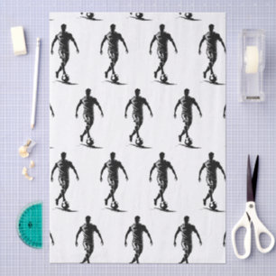 Minimalist Soccer Player Silhouette Art gift Tissue Paper