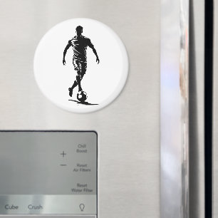 Minimalist Soccer Player Silhouette Art Magnet