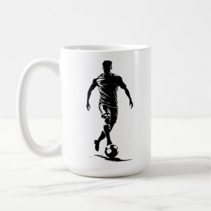 Minimalist Soccer Player Silhouette Art Mug