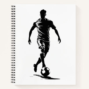 Minimalist Soccer Player Silhouette Art Notebook