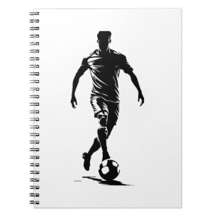 Minimalist Soccer Player Silhouette Art Notebook