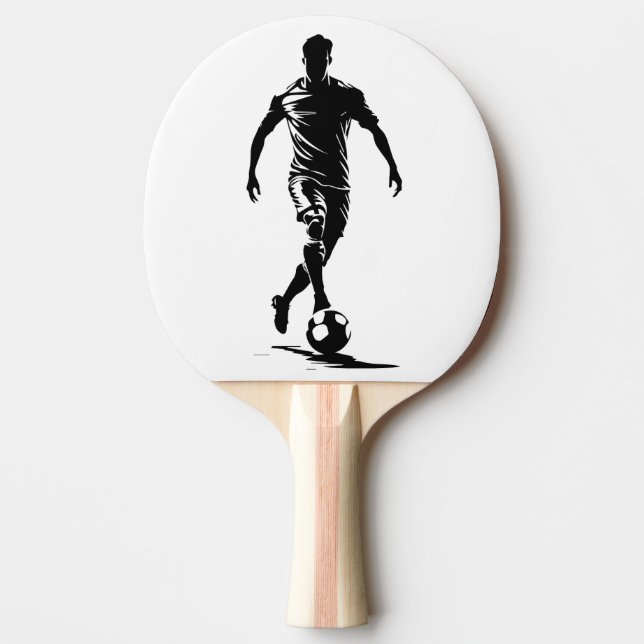 Minimalist Soccer Player Silhouette Art Paddle (Front)