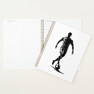 Minimalist Soccer Player Silhouette Art Planner