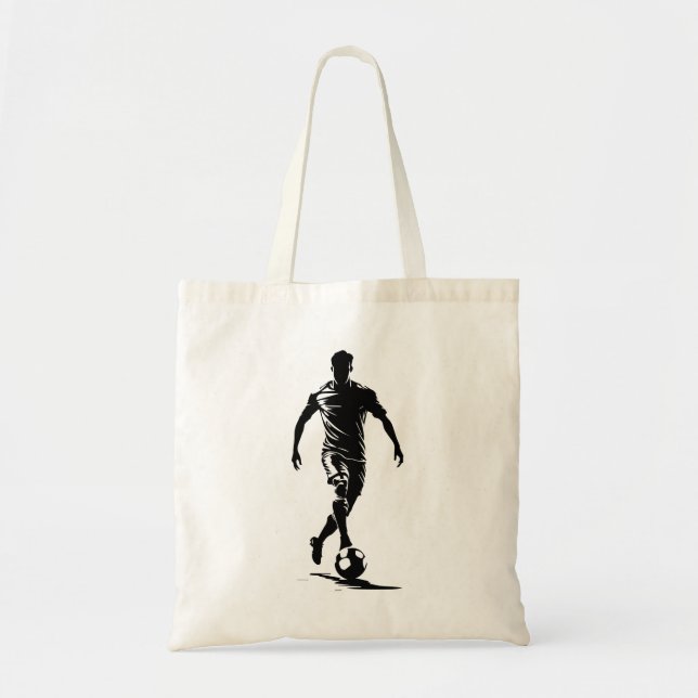 Minimalist Soccer Player Silhouette Art Tote Bag (Front)