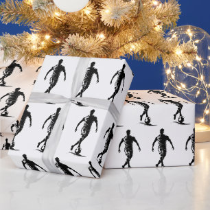 Minimalist Soccer Player Silhouette Art Wrapping Paper