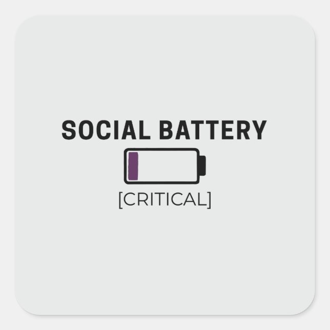 Minimalist Social Battery Low Sticker (Front)