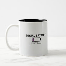 Minimalist Social Battery Low Sticker